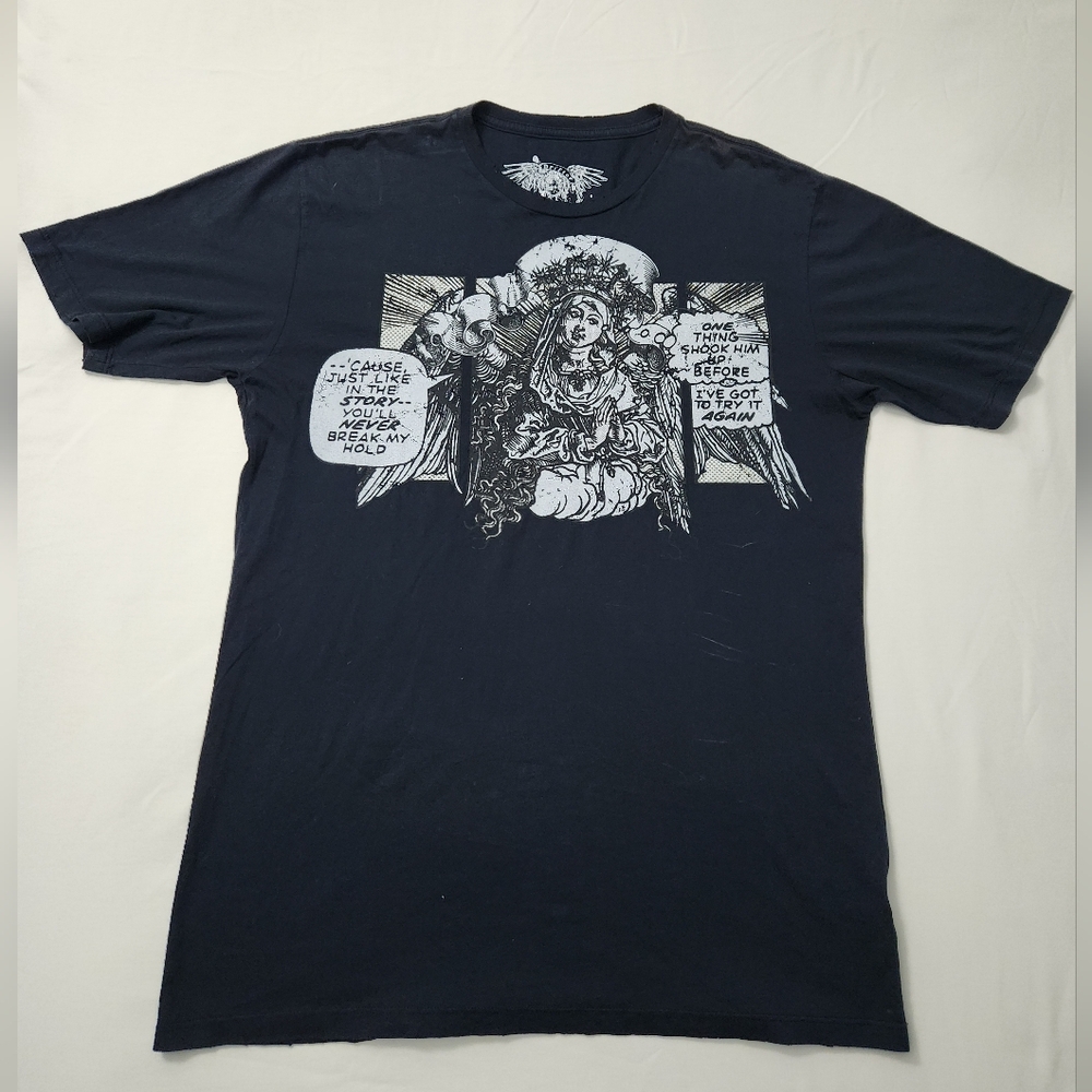 Drifter Praying Angel Tshirt Black Size XL Y2K Goth Punk Grunge Made USA